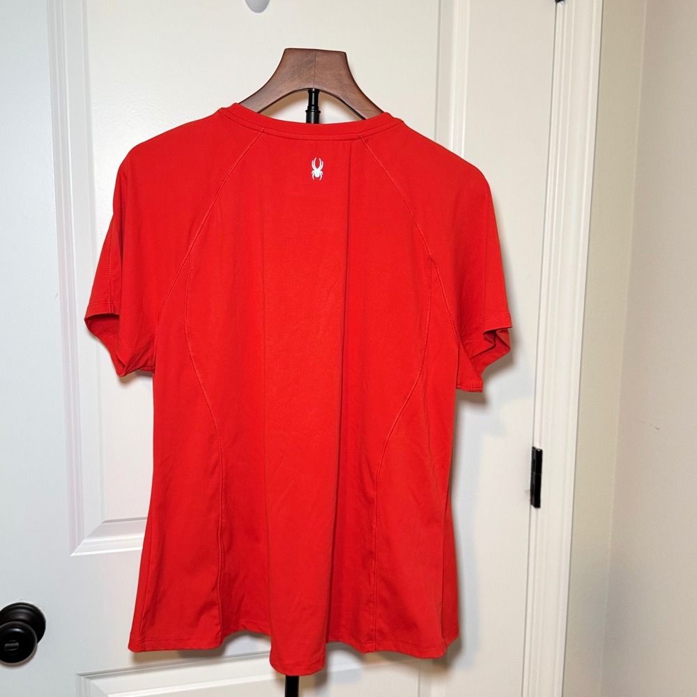 Spyder Active Womens XL Orange Short Sleeve Performance Workout T-Shirt - Picture 2 of 5